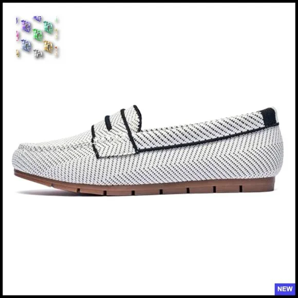 Knit Loafers Slip On Walking Shoes Comfortable Dressy Casual Work Flats - Picture 4 of 7